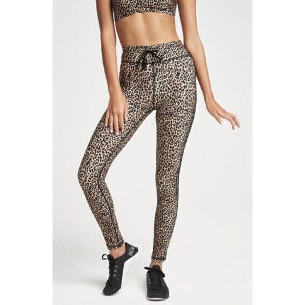 The Upside Leggings Size‎ XXS Leopard Yoga Crop Drawstring Elastic Waist